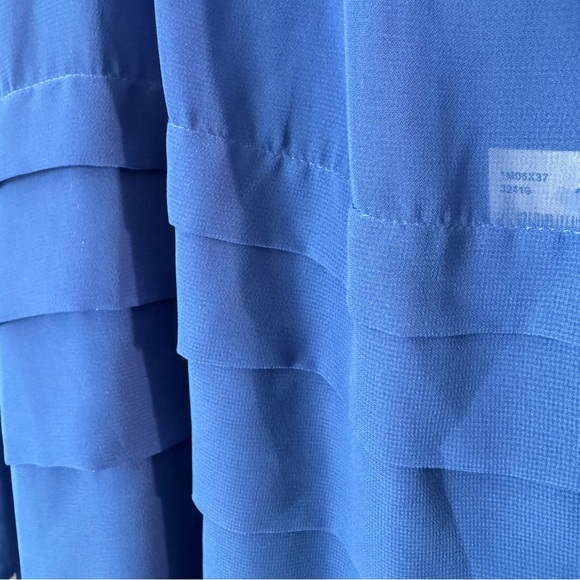 NWT Max Studio Blouse Cobalt Blue Size XS Tiers Jewel Tone Sheer Office Casual - Picture 10 of 11